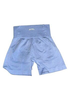 Aybl Womens Blue High-Waisted Seamless Shorts Size S